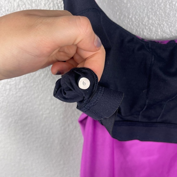 Lululemon Barre None Tank Sz 6 Mini Cherry Cheetah Ultra Violet Navy Blue Preppy - Picture 7 of 9